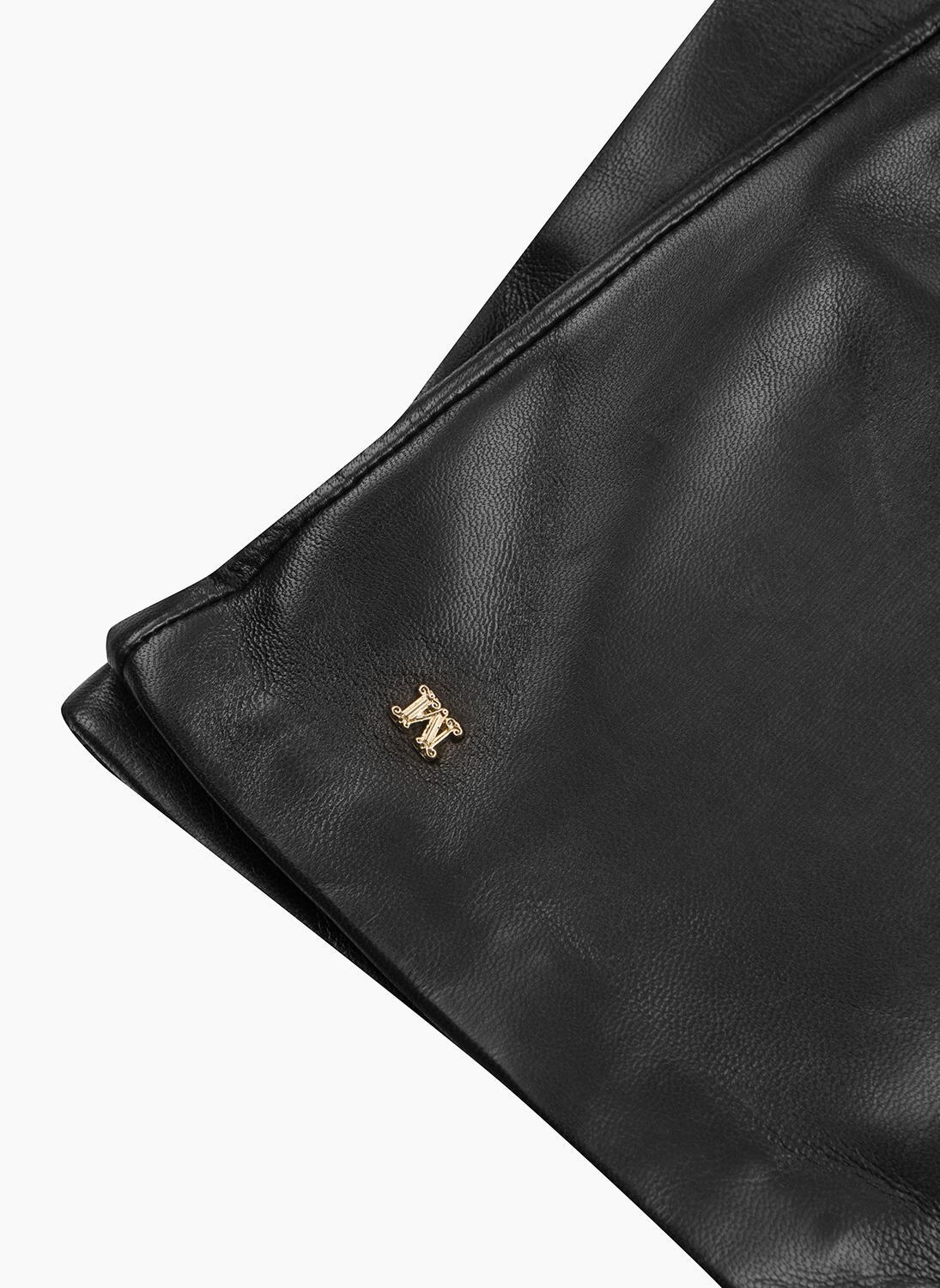 Кожени ръкавици със златисто лого Max Mara AFIDEE