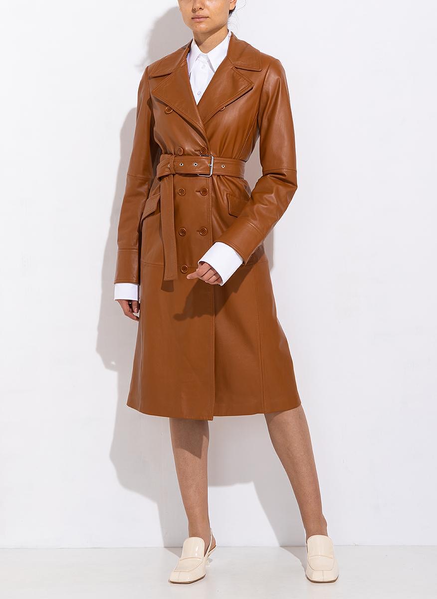 Тренч от естествена кожа Sportmax Borneo