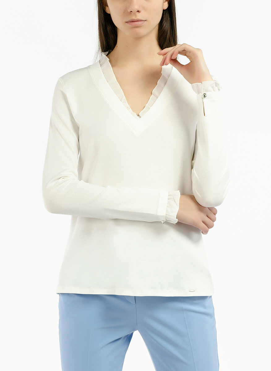 Блуза с V-образно деколте Marc Cain Collections