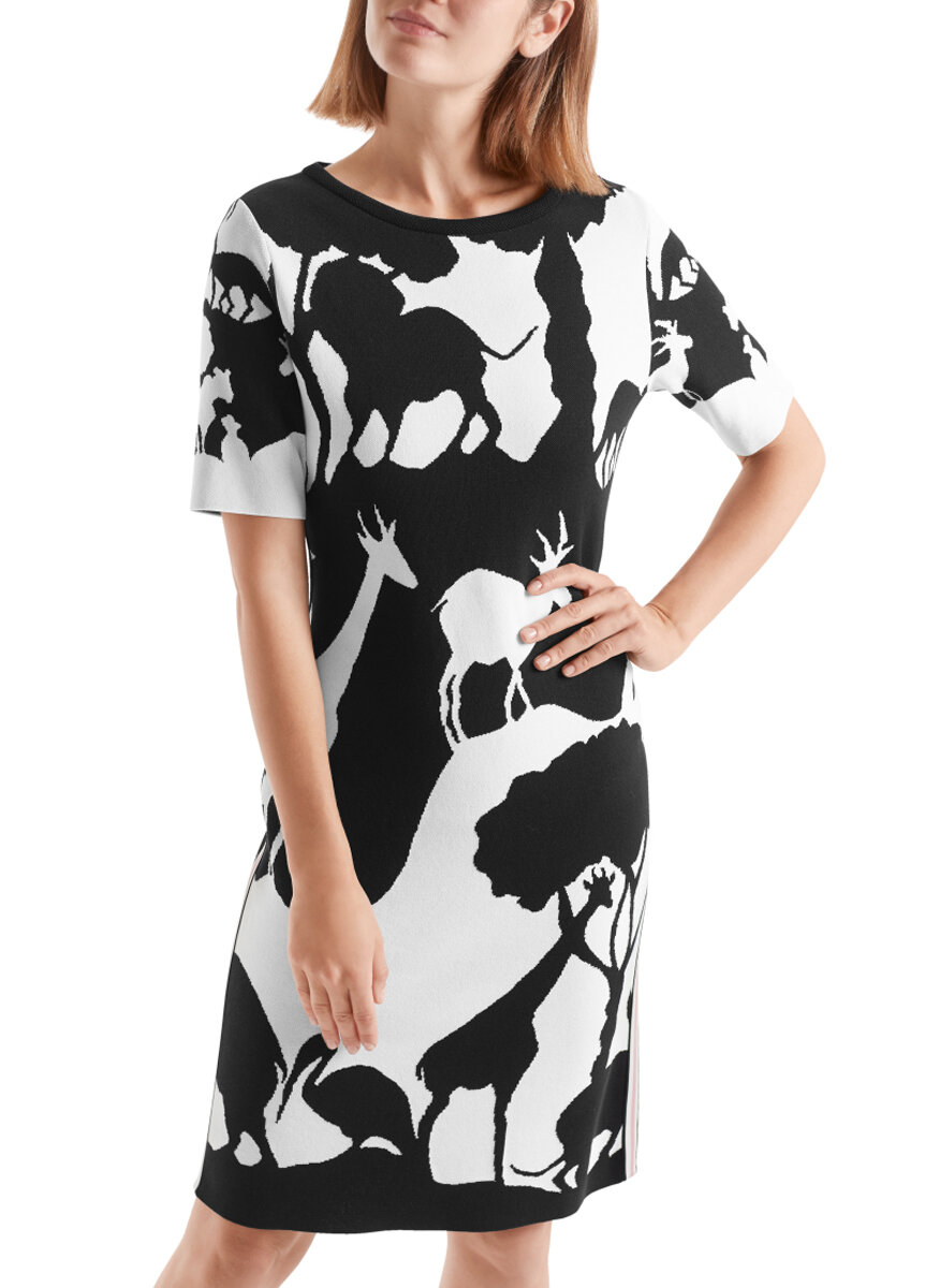Рокля от жакард с анималистичен мотив Marc Cain Collections