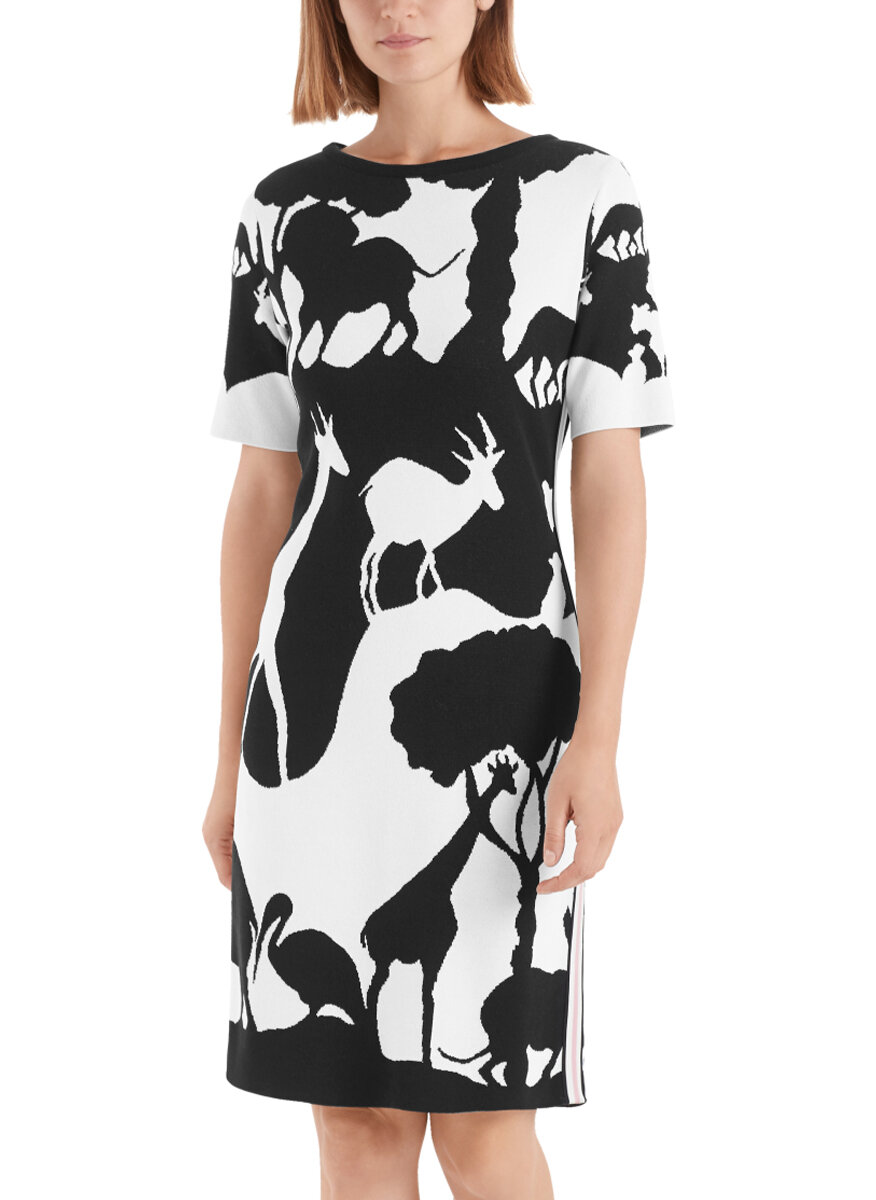 Рокля от жакард с анималистичен мотив Marc Cain Collections