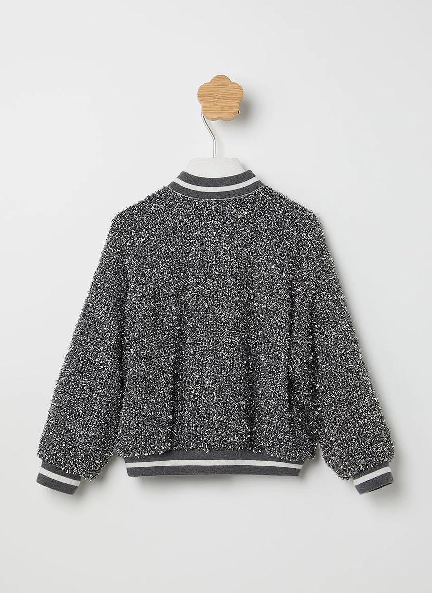 'Бомбър' яке с блестящи нишки Brunello Cucinelli Kids