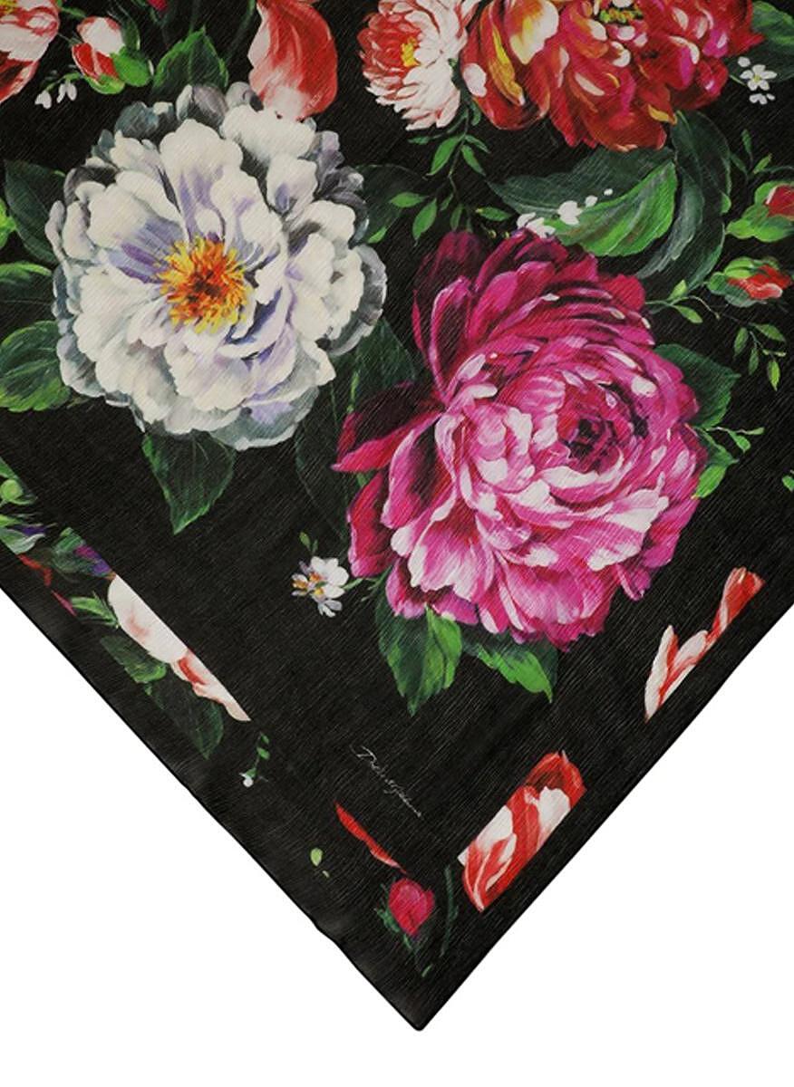 Копринен шал с рози Dolce&Gabbana