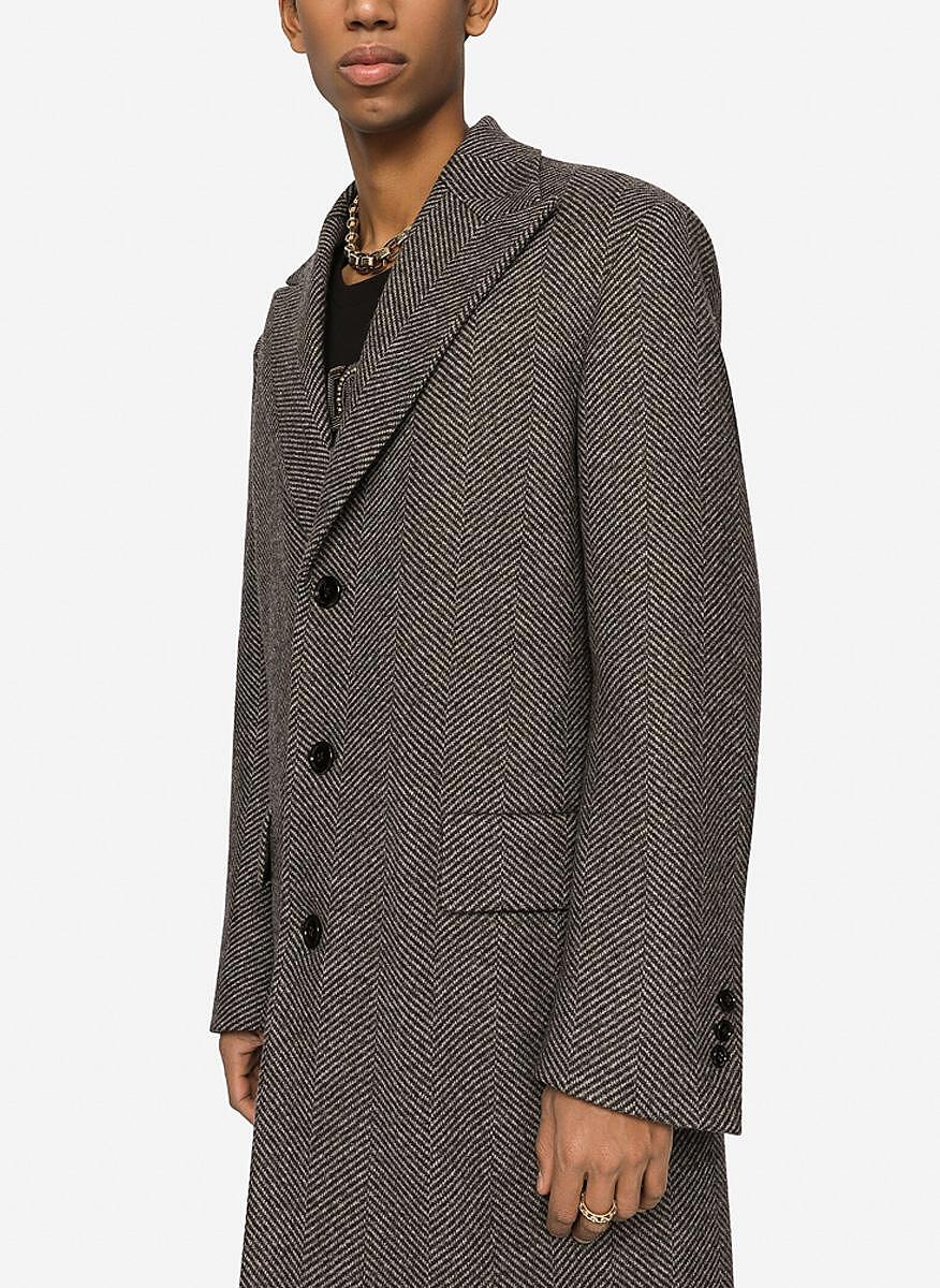 Палто с десен 'herringbone' Dolce&Gabbana