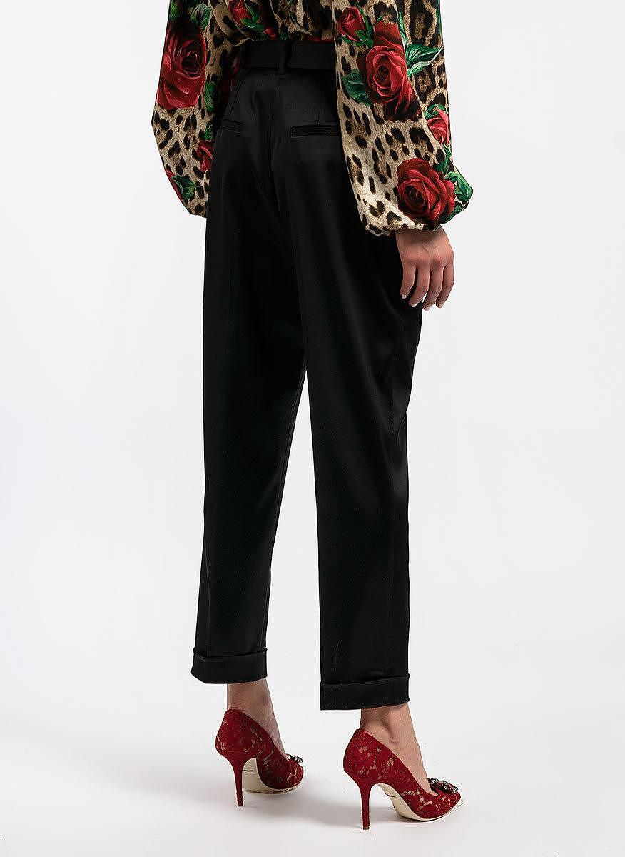 Черен tailored панталон с маншети