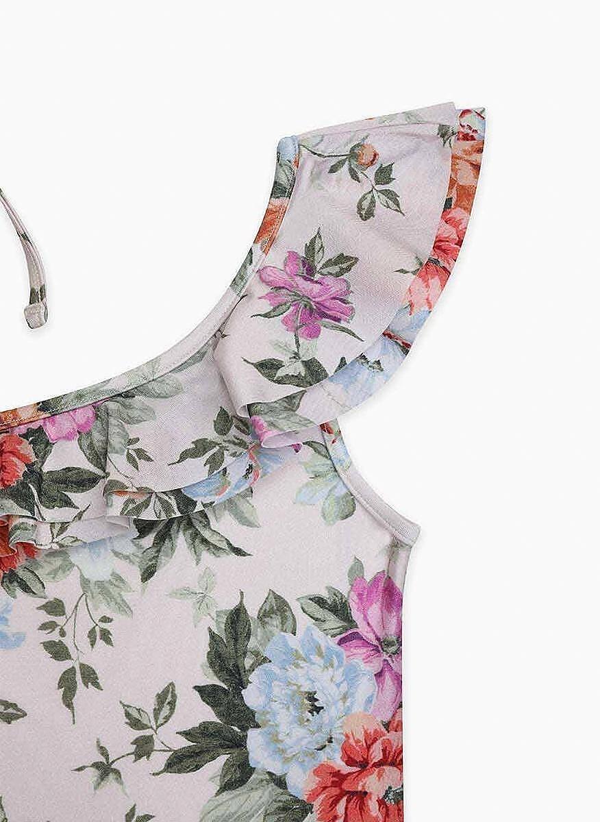 Цял бански с принт `Cream Rose` Zimmermann Kids