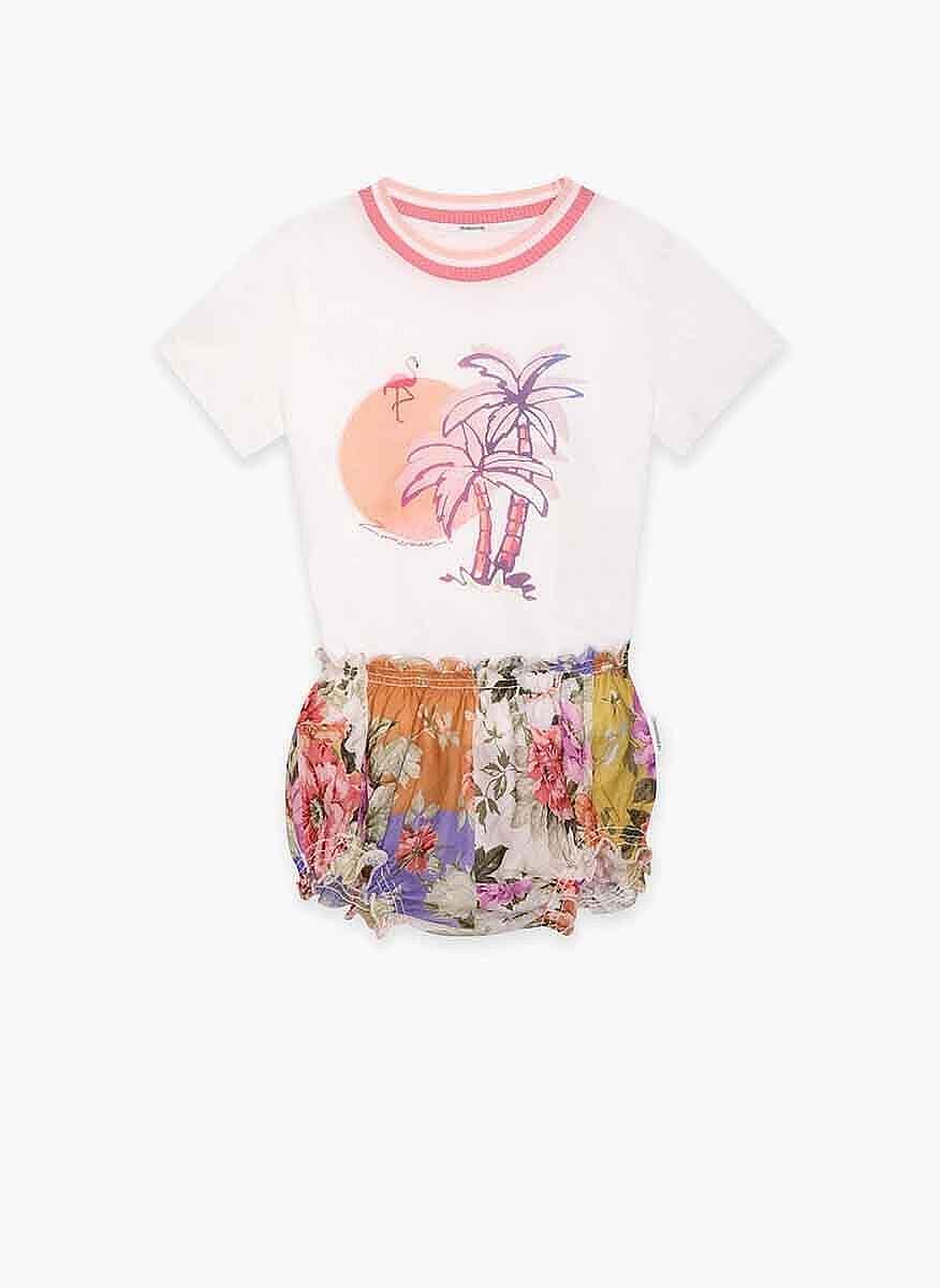 Къс панталон с флорален принт Zimmermann Kids