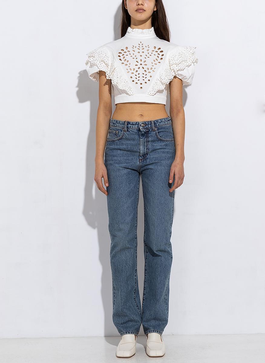Топ с английска бродерия Sportmax Ometto