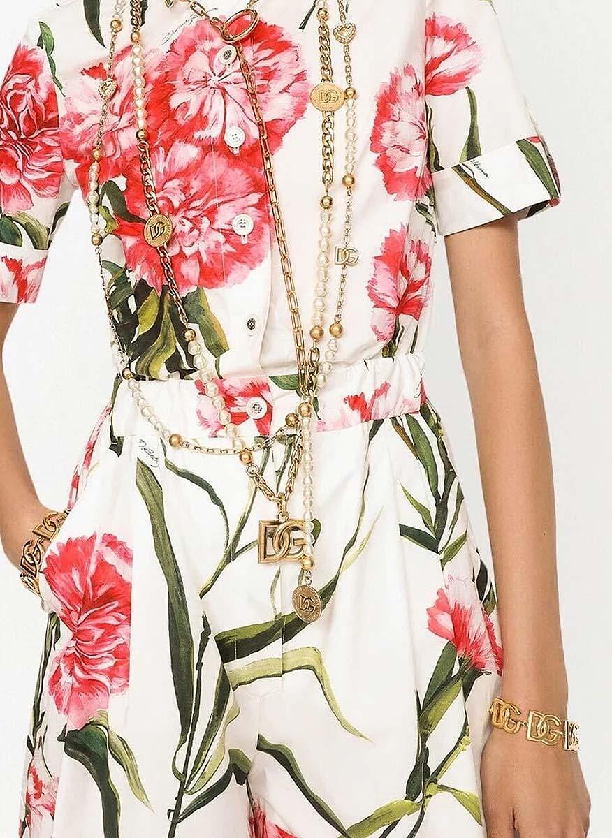 Къс гащеризон с флорален принт Dolce&Gabbana