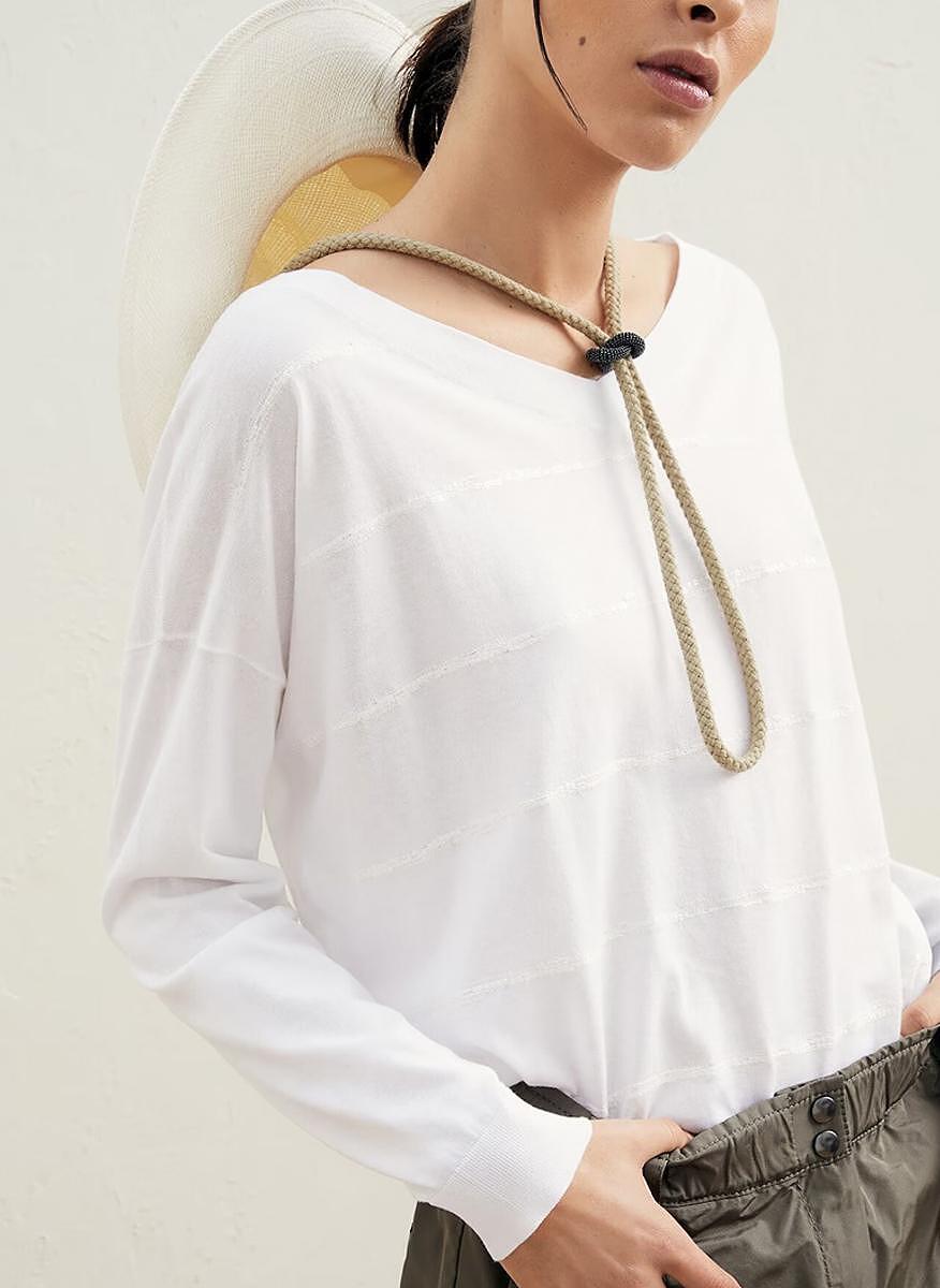 Пуловер 'Dazzling Brushstroke Embroidery' Brunello Cucinelli