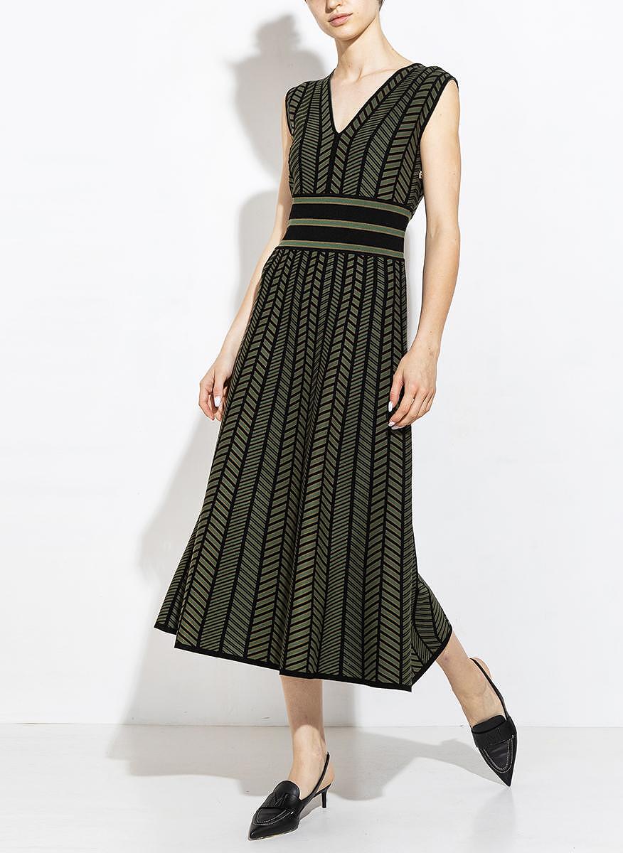 Рокля с принт 'Chevron' Max Mara Biavo