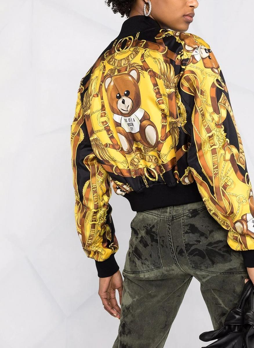 Яке бомбър Moschino с Teddy scarf принт