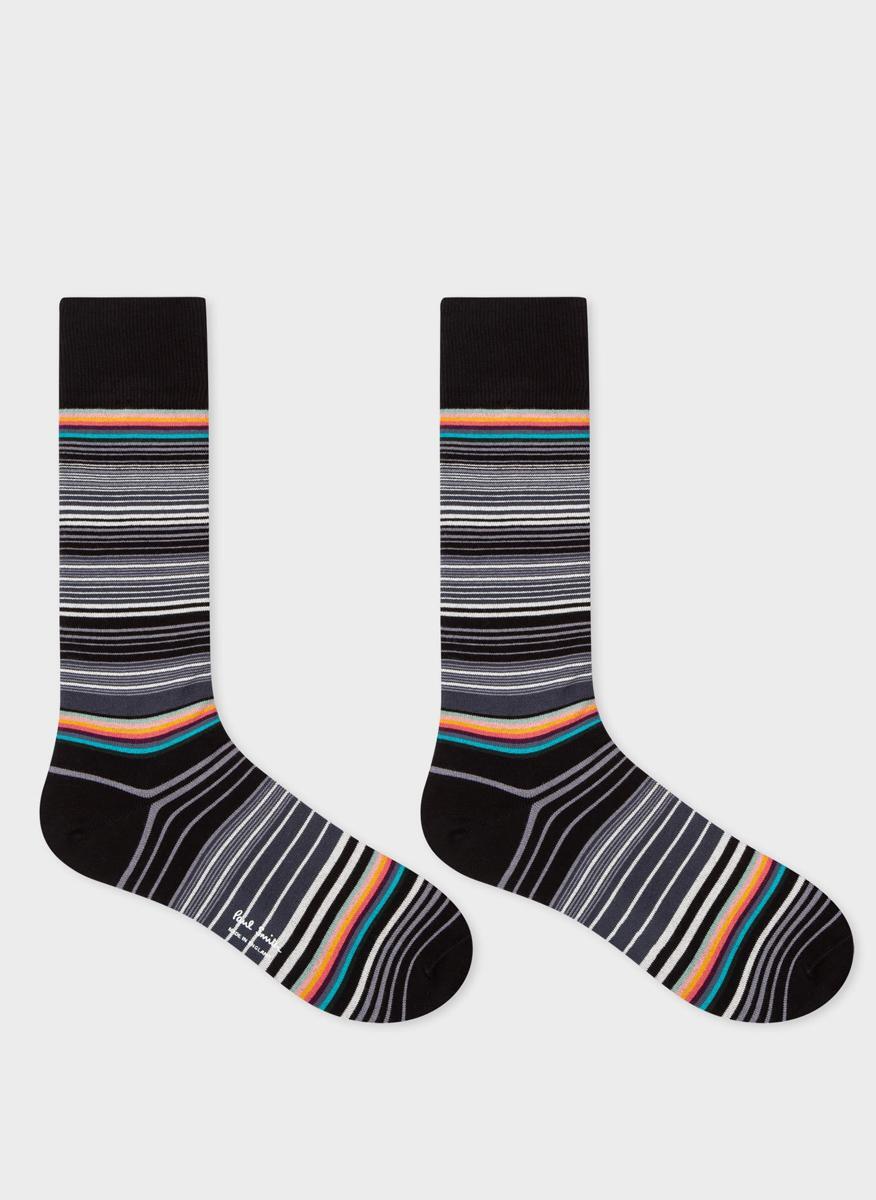 Памучни чорапи на райе Paul Smith
