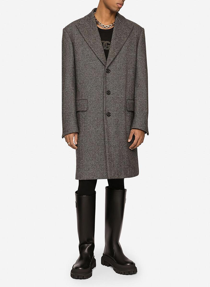 Палто с десен 'herringbone' Dolce&Gabbana