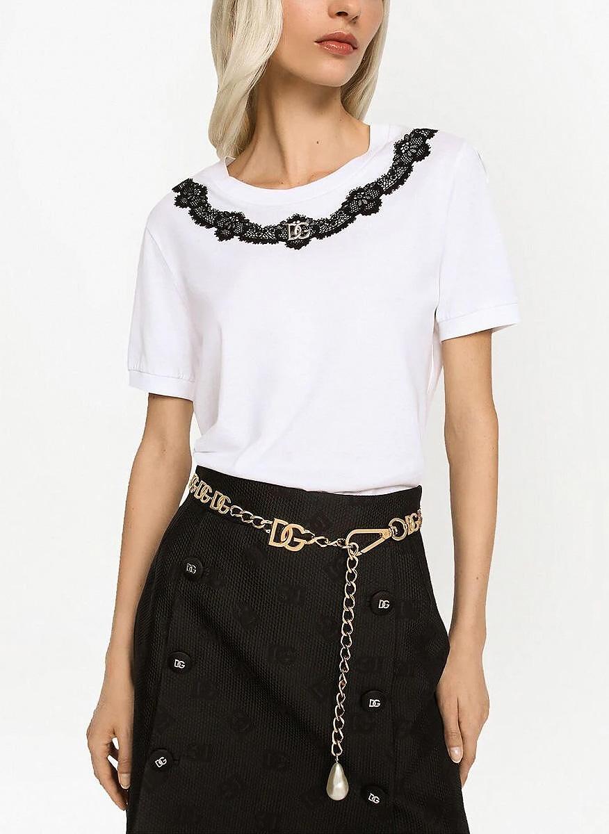 Тишърт с дантела Dolce&Gabbana
