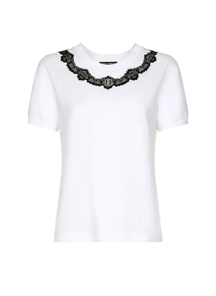 Тишърт с дантела Dolce&Gabbana