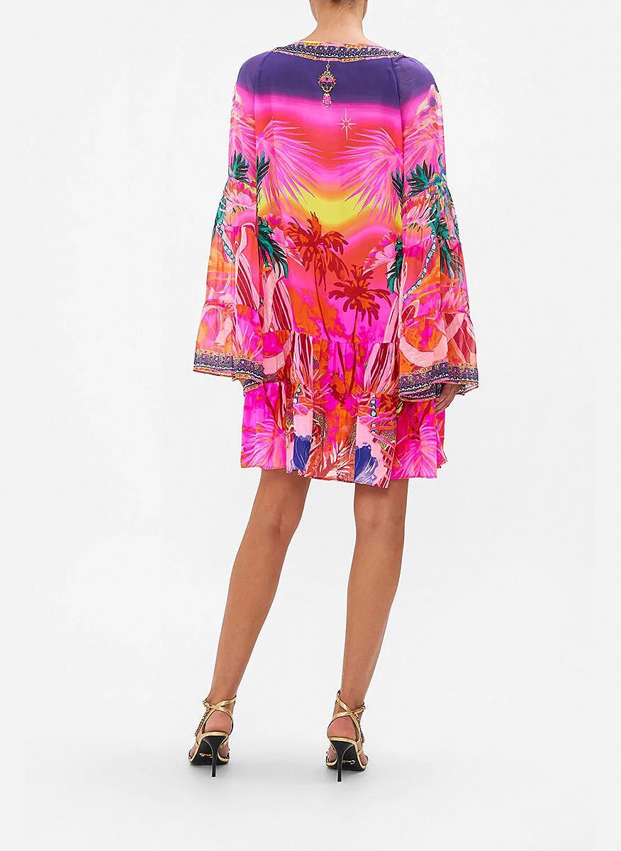 Рокля с принт 'Flight Of The Flamingo' Camilla