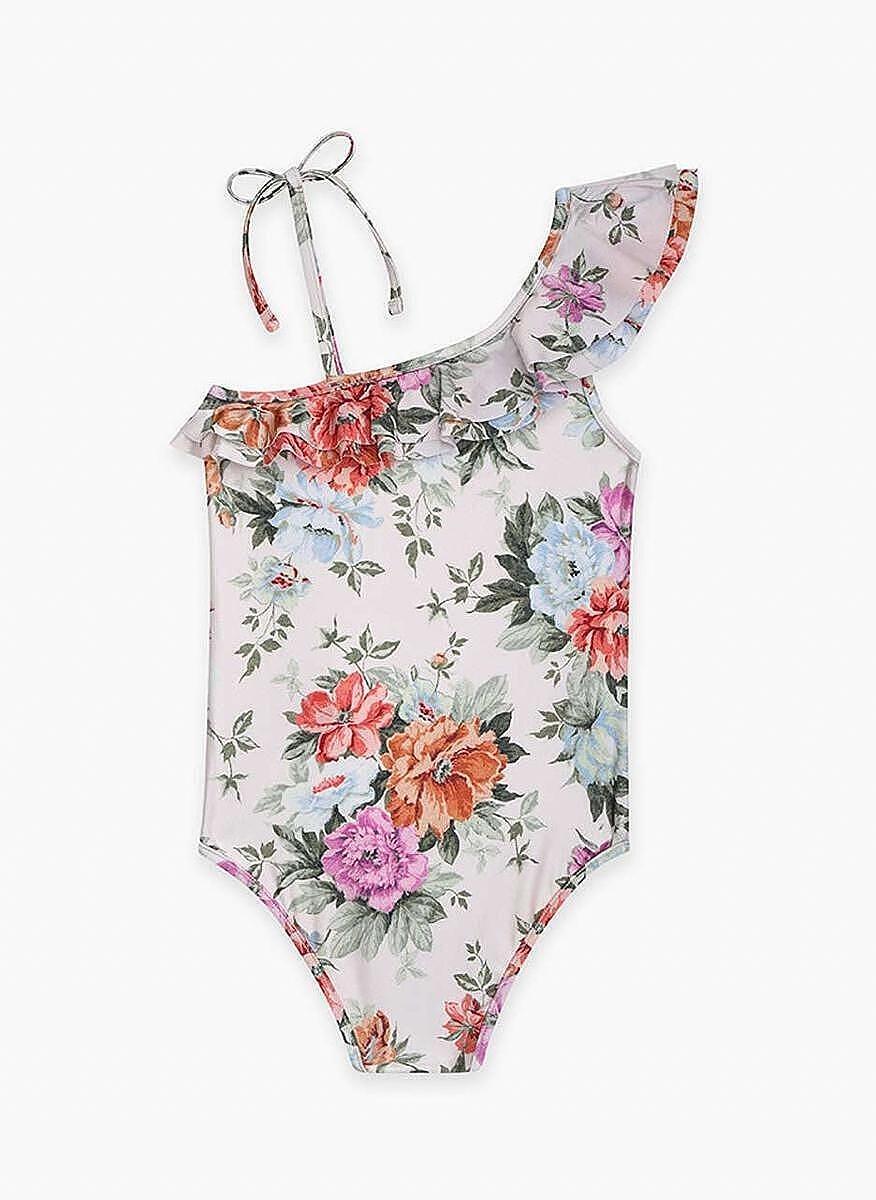 Цял бански с принт `Cream Rose` Zimmermann Kids