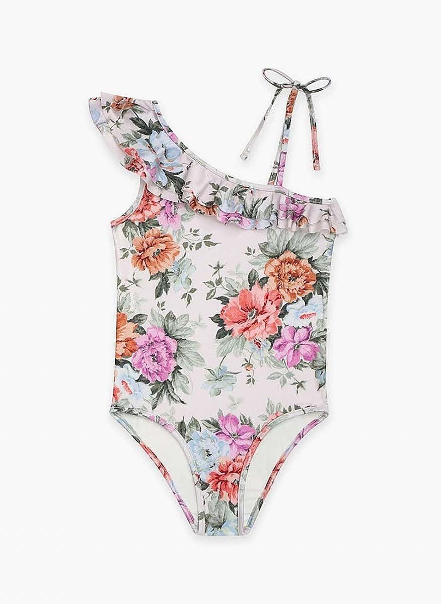 Цял бански с принт `Cream Rose` Zimmermann Kids