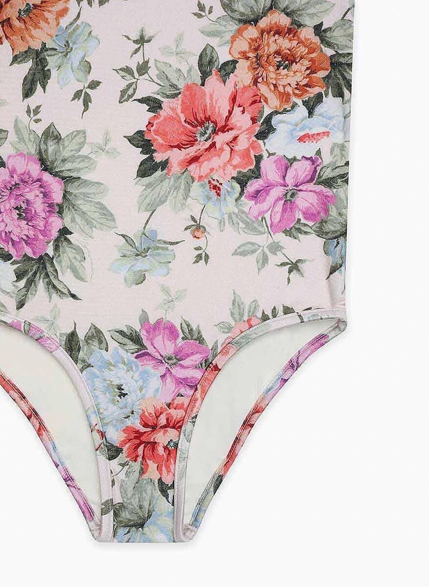 Цял бански с принт `Cream Rose` Zimmermann Kids