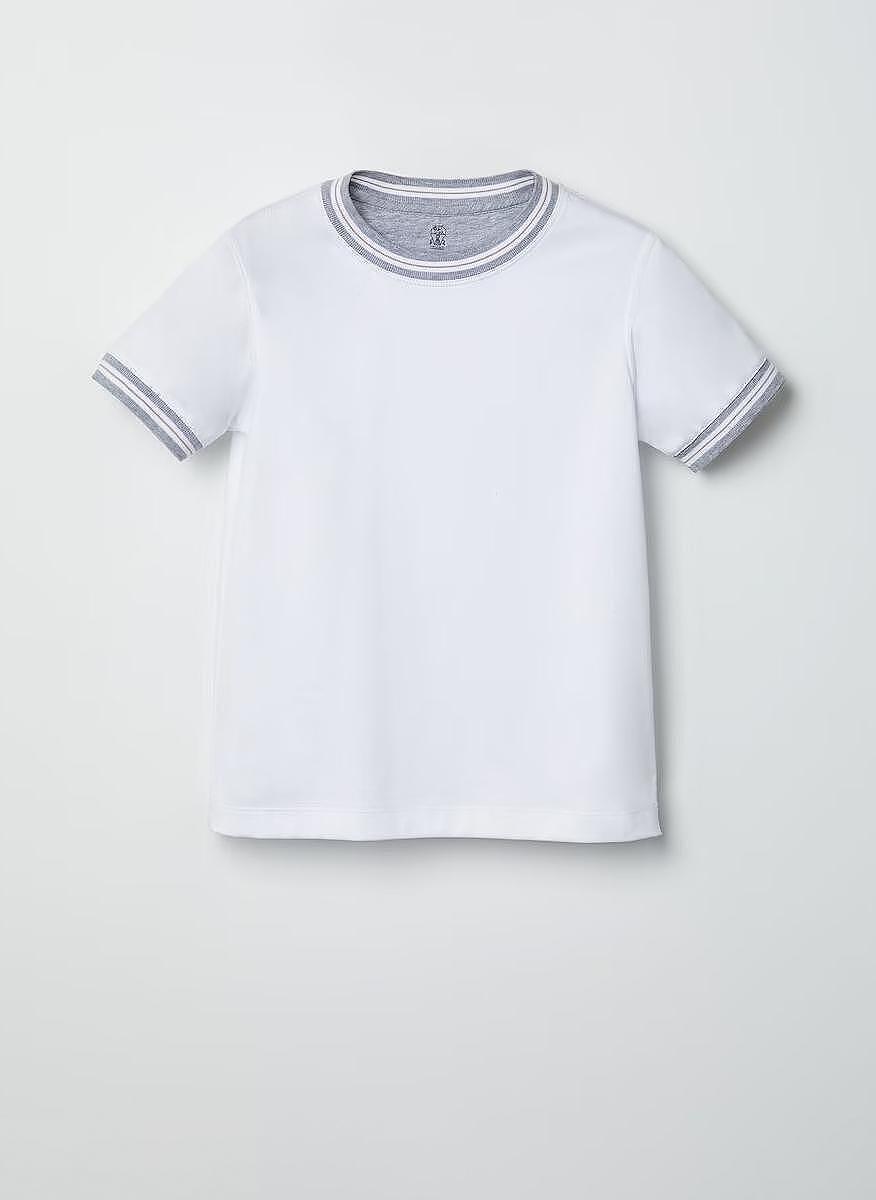 Тишърт с раиран мотив Brunello Cucinelli Kids 8-10