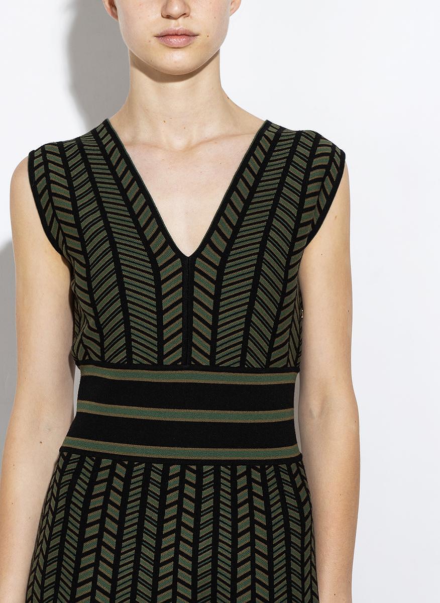 Рокля с принт 'Chevron' Max Mara Biavo