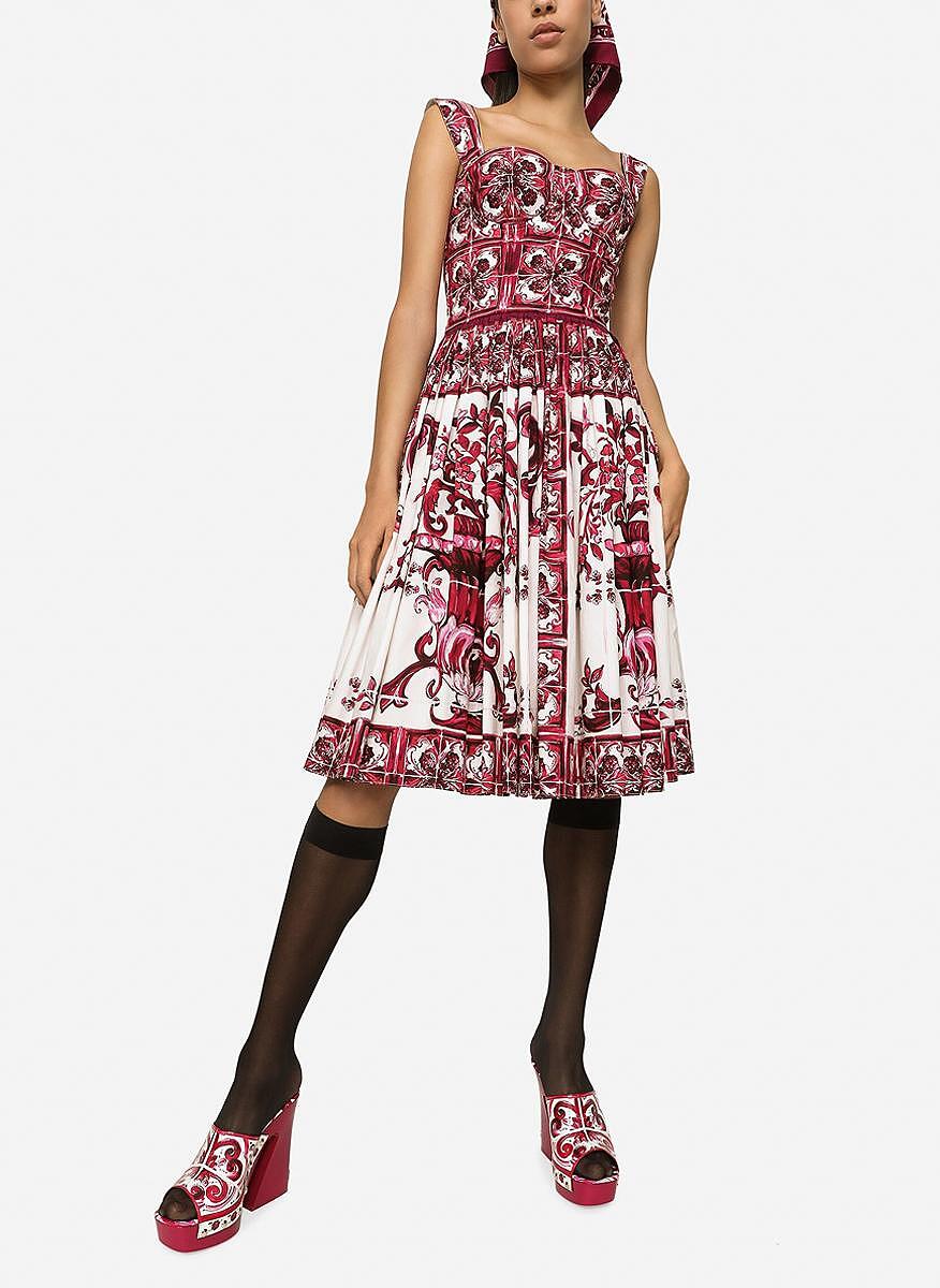 Рокля с принт 'Majolica' Dolce&Gabbana
