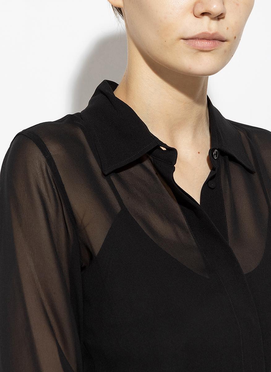 Риза от копринен жоржет Max Mara Manche