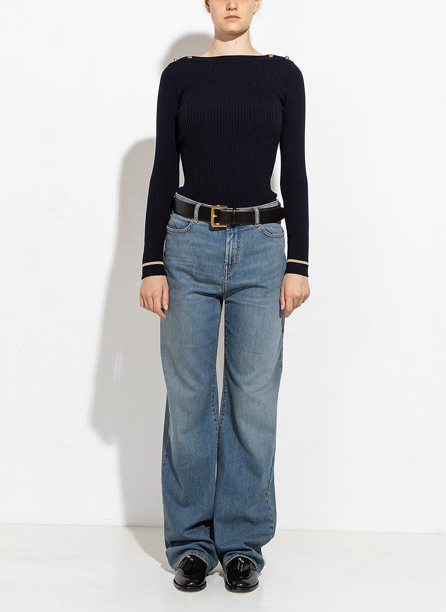 Пуловер апликиран с копчета Max Mara Studio Banfy