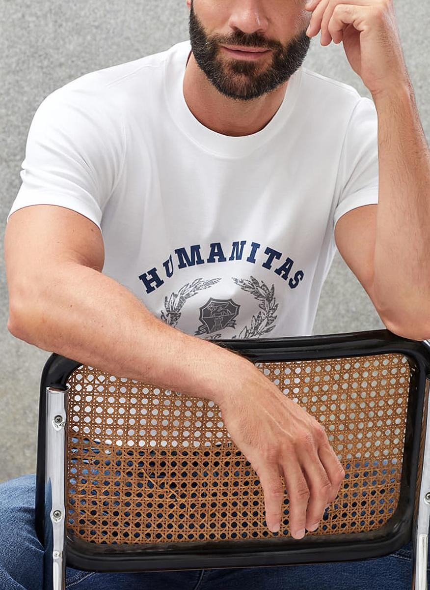Тишърт с принт 'Basic fit' Brunello Cucinelli