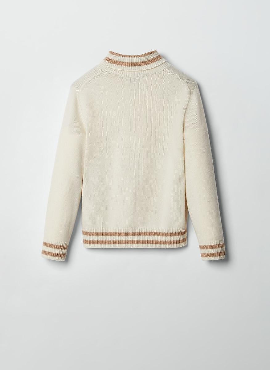 Пуловер от кашмир с раирани детайли Brunello Cucinelli Kids 6