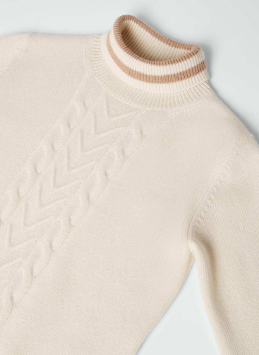 Пуловер от кашмир с раирани детайли Brunello Cucinelli Kids 6