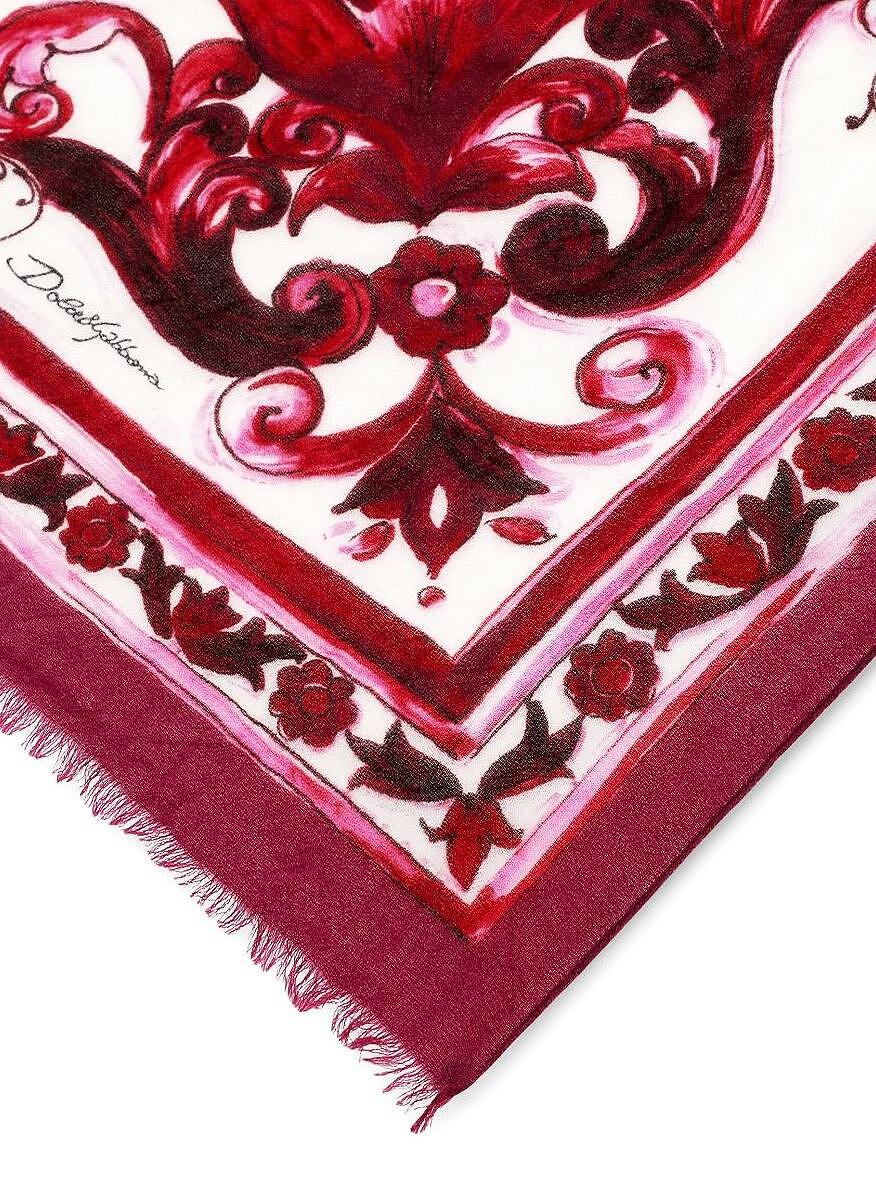 Кашмирен шал с принт 'Majolica' Dolce&Gabbana