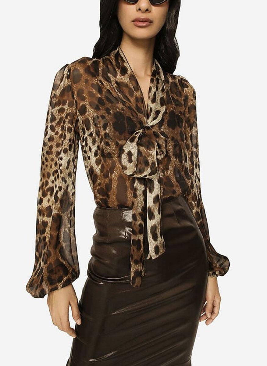 Риза от шифон 'Leopard' Dolce&Gabbana